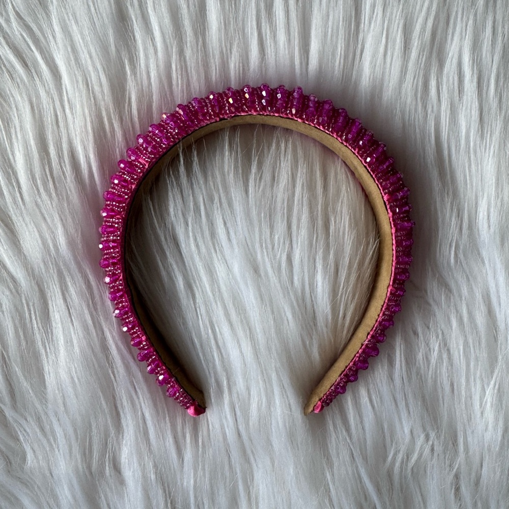 Pink Beaded Headband